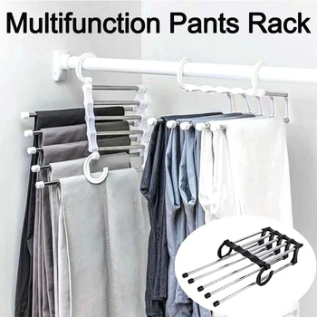 

MultiFunctional Clothes Rack Stainless Steel Clothes Pant Storage Hangers Cloth Racks Multilayer Storage Hanger Closet Organizer