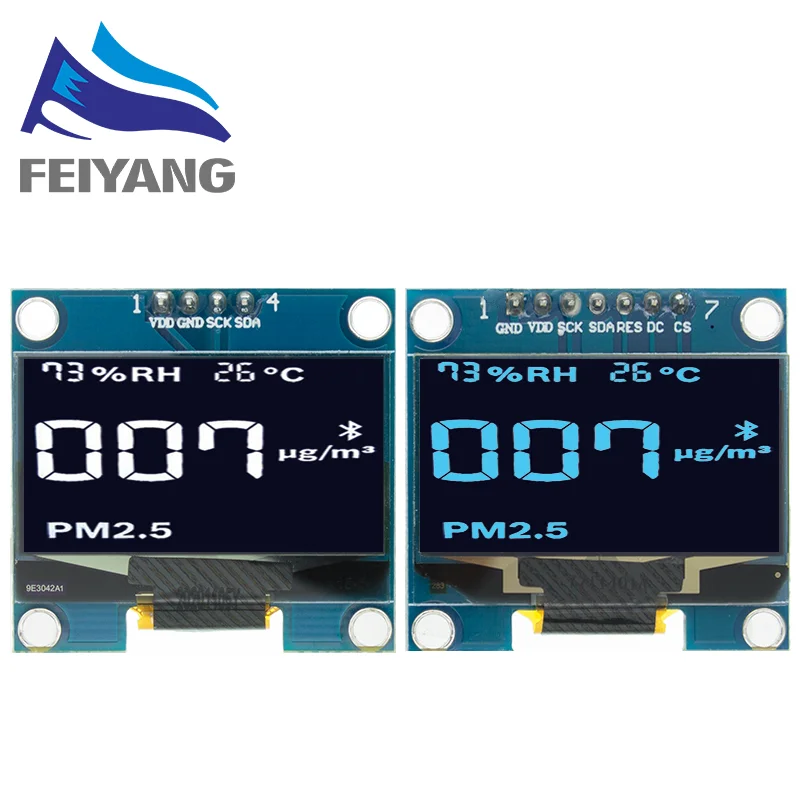 10 шт. светодиодный модуль O 1 3 дюйма Белый/Синий SPI/IIC I2C Коммуникационный цвет 3x64 ЖК