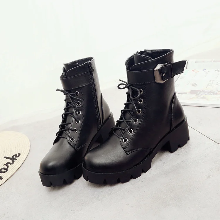 Fashion Leather Martins Boots Woman shoes Winter Warm Lace-up Ankle Boots For Woman High Quality Waterproof Platform Boots658