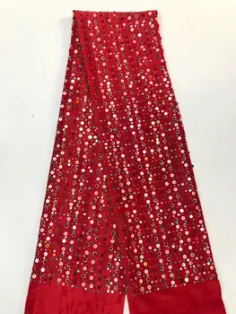 

African Velvet Lace Fabric High Quality 2020 Sequins French Lace Fabric Nigerian Lace Fabric For Wedding Dress 5 Yards