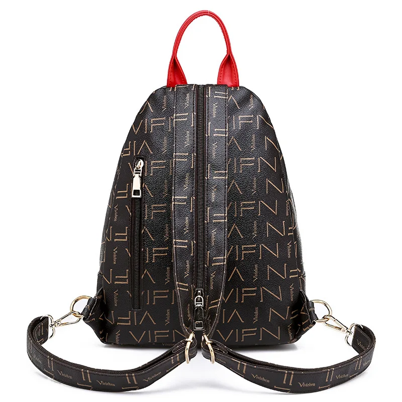 

Fashion PU Bag Large Capacity WOMEN'S Backpack Trend Travel Shoulder Chest Pack Multi-functional One-Shoulder Handbag