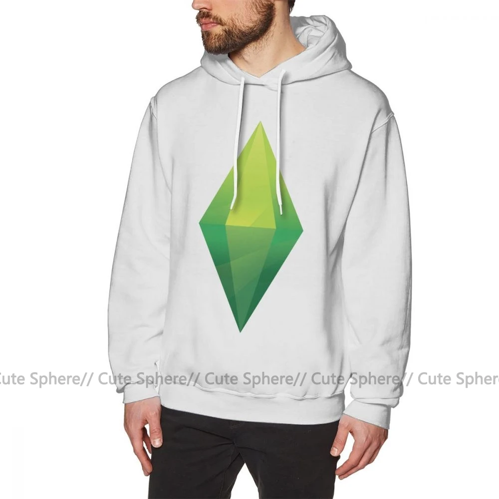 The Sims худи The Sims Plumbob толстовки зимние мужские пуловеры худи красные х хлопковые модные длинные свободные толстовки - Цвет: White
