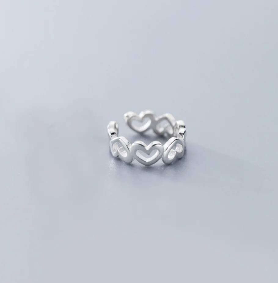 Silver-1 Earring 925 пробы серебряные сердца линии манжеты одиночные серьги для женщин A1699 - Окраска металла: Silver-1 Earring