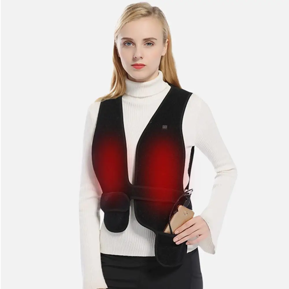 

USB Charging Electric Heated Vest three stall temperature control heated jacket Male Female Warm heating Vest gilet chauffant
