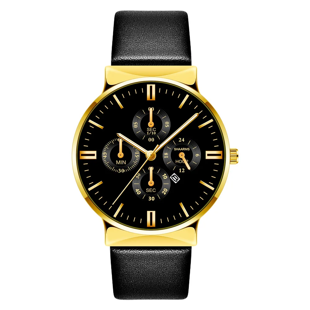 Мужские часы с календарем Reloj Mujer кварцевые наручные часы круглые часы мужские часы лучший бренд класса люкс montres homme - Цвет: Black rose gold
