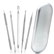 5 шт./компл. для удаления угрей, акне иглы углерода Сталь Угри Comedone акне для удаления экстрактор для удаления иглы прыщей комплект