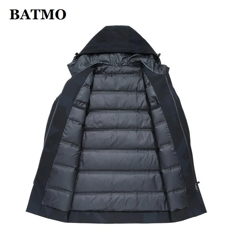 BATMO Новое поступление Зима 90% белые куртки с капюшоном на утином пуху мужские пуховики плюс размер M-4XL 9735