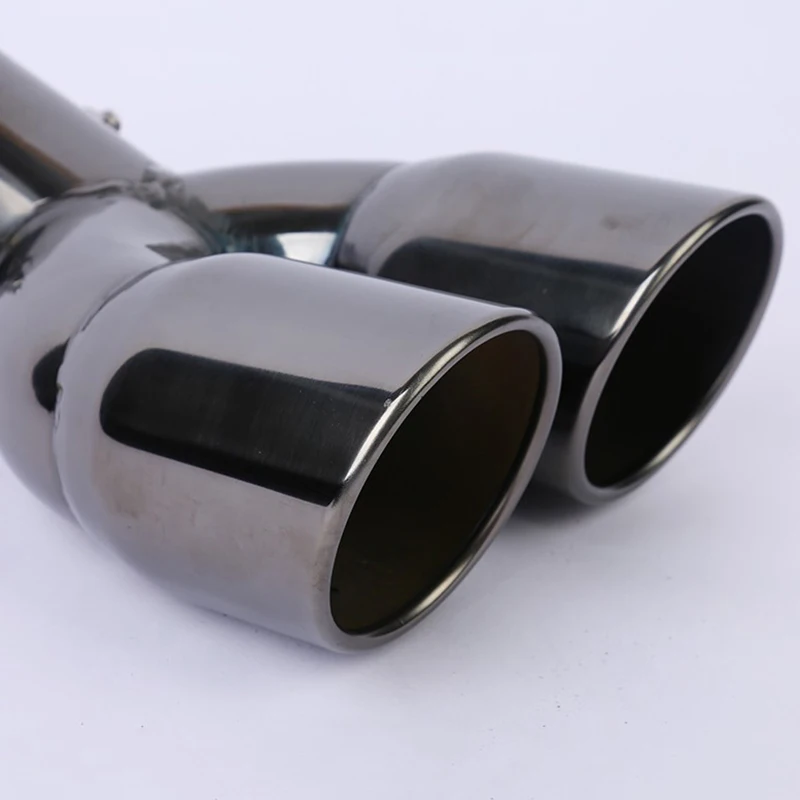

1pc 63mm Car Exhaust Tip Inlet Bent Muffler Tail Pipe Stainless Steel Black New