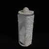 Sparkling Acrylic Brush Organizer with Lid All Rhinestones Cosmetic Organizer Make Up Box Cotton Swab Storage Desktop Organizer 1