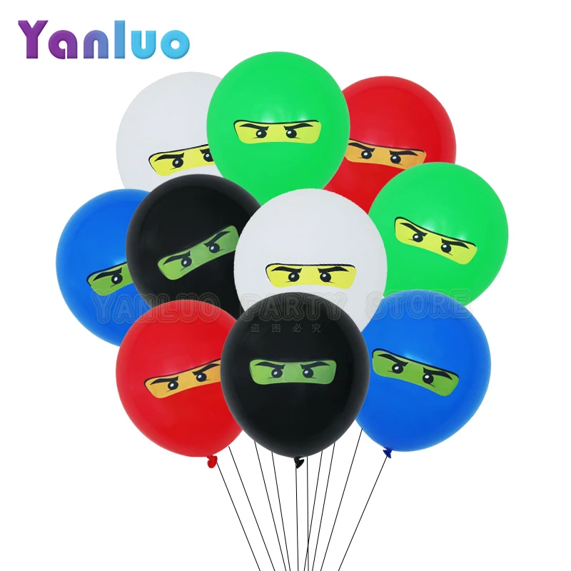 

10pcs Boys Kids Ninja building block Theme Birthday Party Balloon Ninjago Balloon Baby Shower Party Decor Supplies