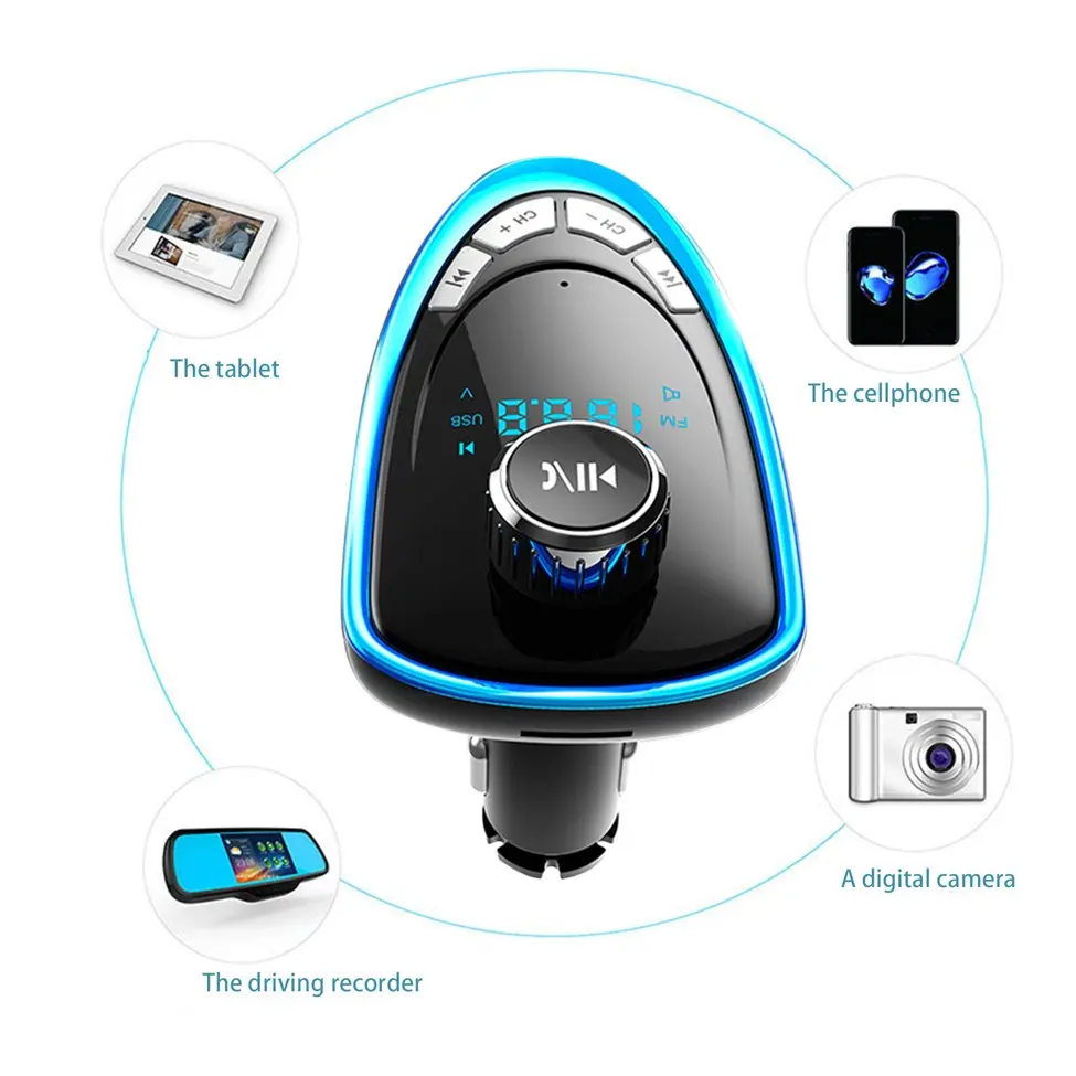 Новинка A27 Автомобильный MP3 аудио плеер светодиодный Bluetooth автомобильный комплект fm-передатчик Громкая связь вызов двойной USB Автомобильное зарядное устройство Поддержка TF карты