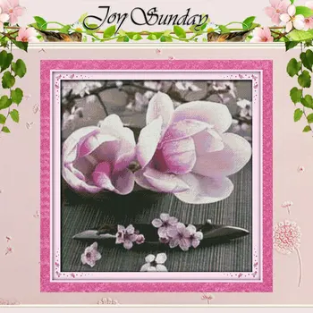 

Love of Magnolias Patterns Counted Cross Stitch 11 14CT Cross Stitch Set Wholesale Flower Cross-stitch Kit Embroidery Needlework