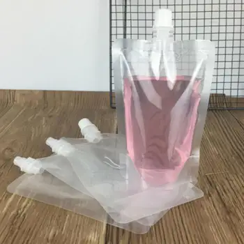 

50 Pcs 200ml Portable Stand-up Transparent Plastic Drink Packaging Bags Spout Pouch For Beverage DIY Fruit Juice Milk Coffee