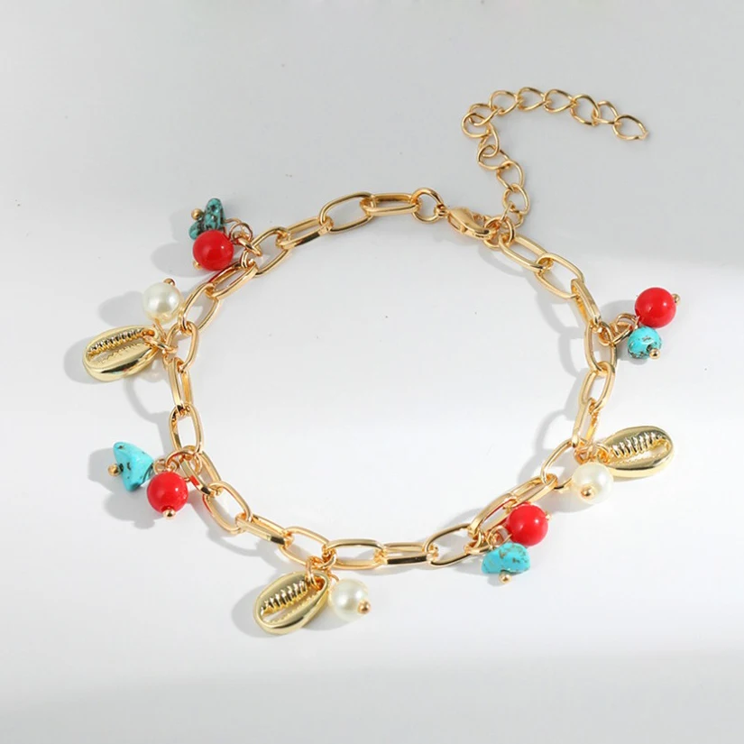 Богемный натуральный Каури ракушками браслет pendientes pulsera mujer стеклянный бисер барочный пресноводный жемчуг браслеты для женщин - Окраска металла: bracelet