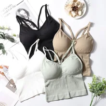 Жилет с тонкими лямками, Женский бесшовный без ободков, летнее женское нижнее белье с обмоткой на груди, которое вытирает грудь