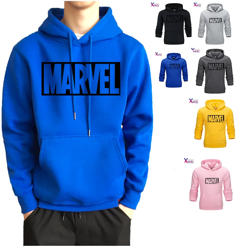 

New 2019 Autumn Brand Sweatshirts Men High Quality MARVEL letter printing fashion mens hoodies Sports casual hoodie hip hopxwei