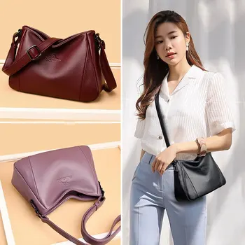 

2020 New PU Leather Female Shoulder Bag Ladies Fashion Handbags Large Capacity Big Bag Women Simple Cross Body Bags Black