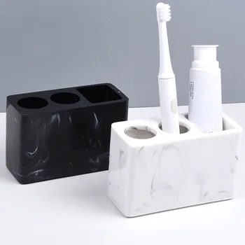 

Shower Nordic Style Toothpaste Storage Hotel Toothbrush Holder Bathroom Accessories Resin Drain Home Desktop Organizer Non-Slip