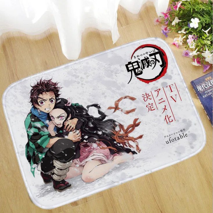 Kimetsu No Yaiba плюшевые ковровые покрытия мультфильм ковер с аниме ковер водонепроницаемый нескользящий Санта Клаус дерево олень подарок для детей Прямая поставка