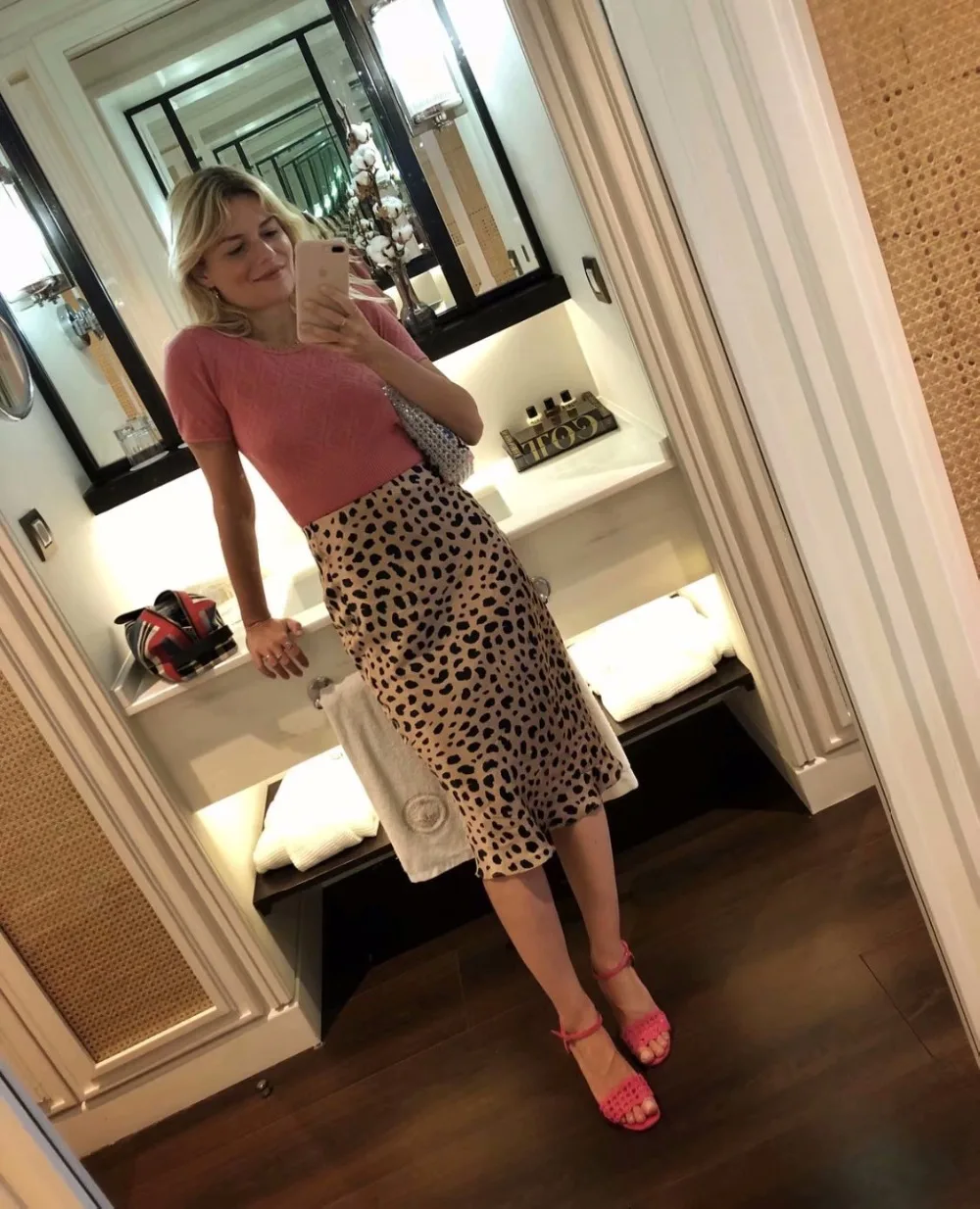 Лето kawaii boho bodycon Леопардовый принт высокая талия юбки женские миди леопардовая юбка панк уличная корейский стиль