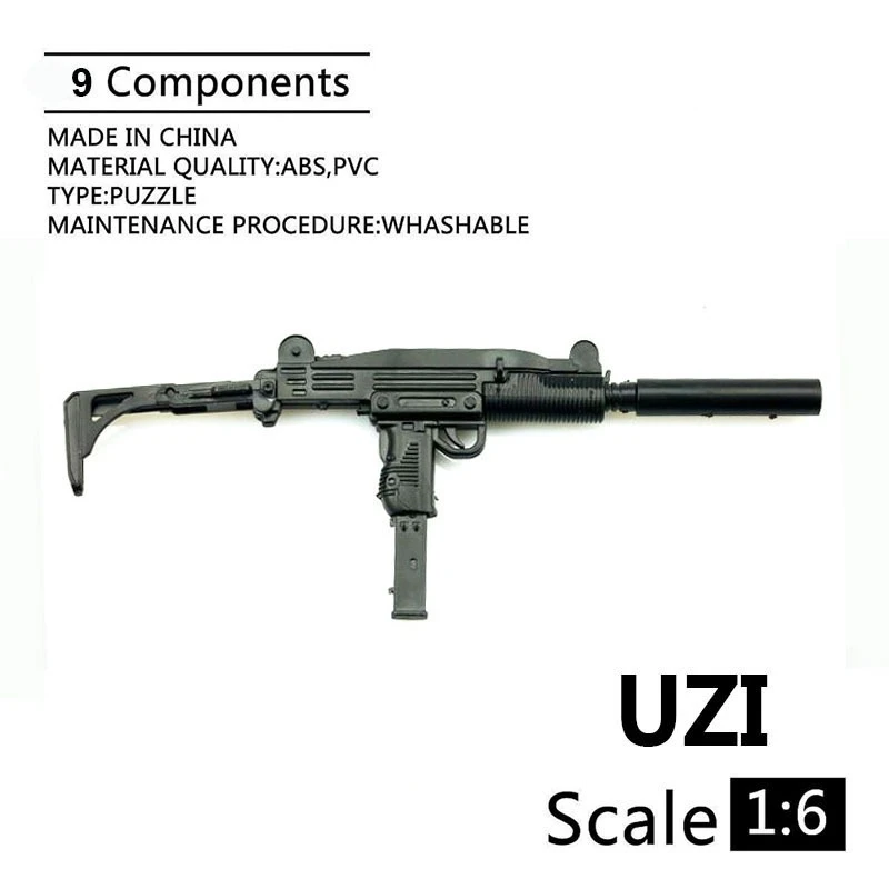 1/12  scale mini UZI action figures 6"