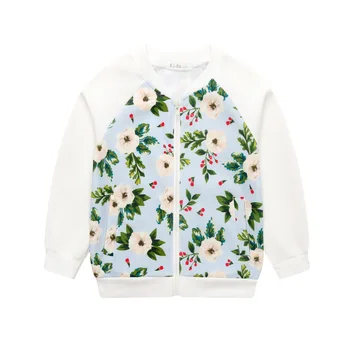 

Children's Coat Autumn Letter Flower Air Layer Long Sleeve Girl's Windbreaker