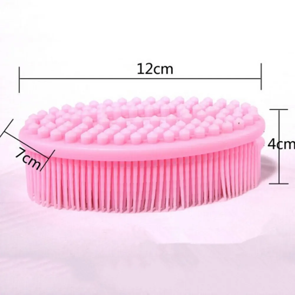 1 pc shower silicone brush ultra soft gel bath and shower massage brush head massage shampoo brush gentle touch cleaning tools