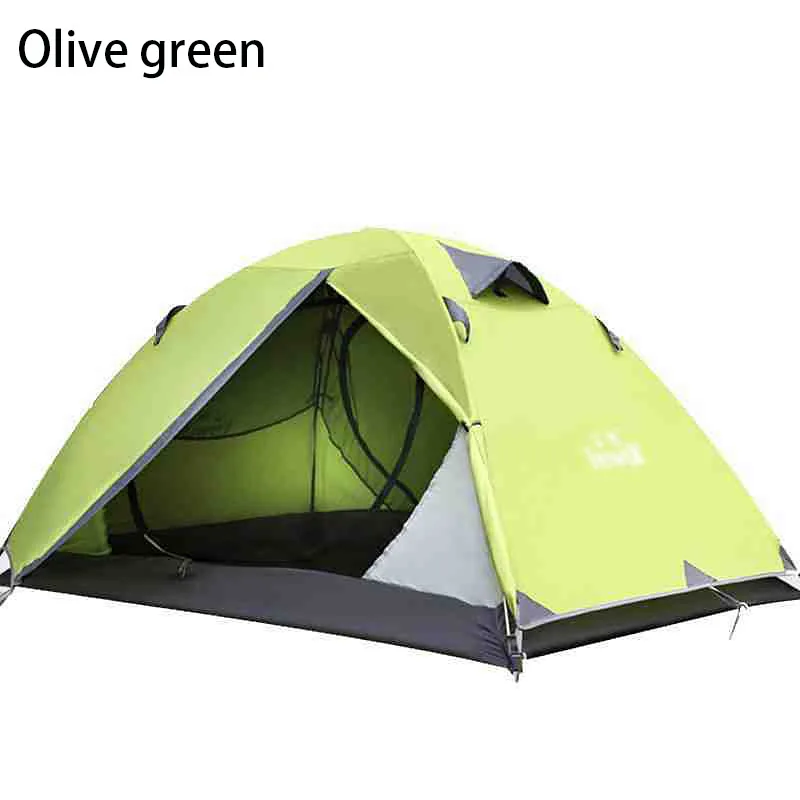 Olive green Палатка на двоих, Открытый алюминиевый полюс, ветрозащитная и непромокаемая палатка, три сезона, летний кемпинг, самоуправляемая ручная палатка Ambrella - Color: Olive green