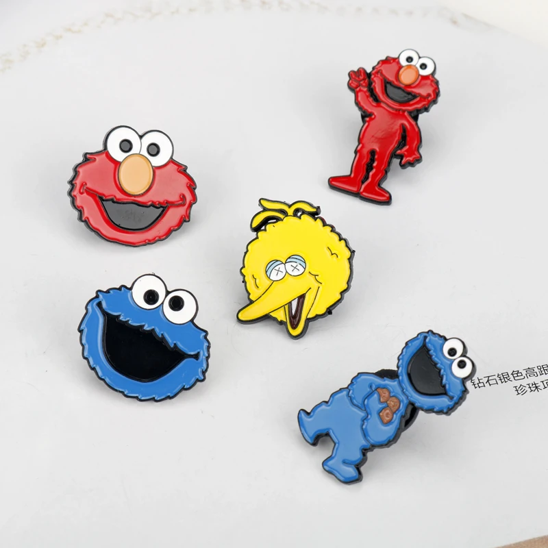 Улица Сезам металлические броши и прищепки значок аниме милая брошь Elmo Печенья Монстр Мода булавка для детей Рождественский подарок