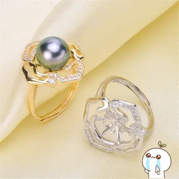 

Plating silver 925 semi mount ring settings Adjustable size Bases Blanks base blank Pad rings ring Setting set jewelry gift diy