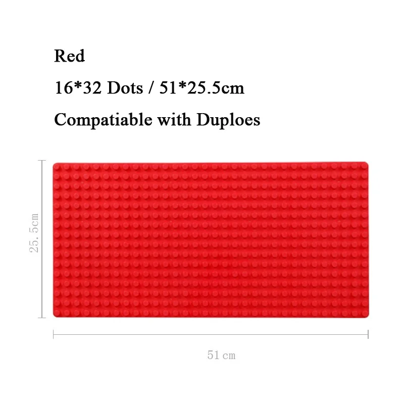 16*32 точки Большие базовые Пластины совместимы с Duploes CityBricks опорная доска фигурки DIY строительные блоки игрушки для детей детские подарки - Цвет: Red-Round Angle