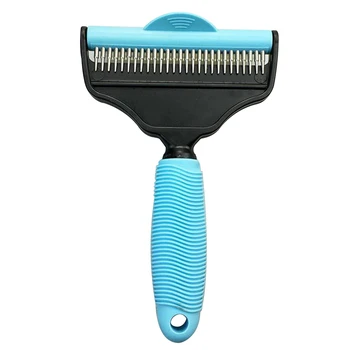 

2 In 1 Dog Comb Durable Dual Head Pet Supplies Multi Purpose Deshedding Tool Anti Slip For Long Hair Hairstyling Grooming Brush
