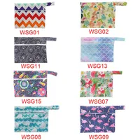 1pc Multi-functional Size 14*18 Wet Bag Reusable bag for Mama Cloth Pads Menstrual Pad Washable Sanitary Pads Bags 7 Colors 1