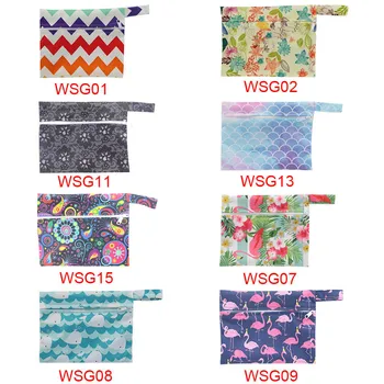 1pc Multi-funzionale Dimensioni 14*18 Sacchetto Bagnato Sacchetto Riutilizzabile per la Mamma Tamponi di Stoffa Assorbenti Mestruali Lavabili Assorbenti Borse 7 Colori 1