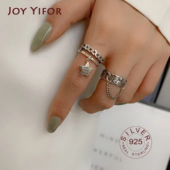 

etro High-quality 925 Sterling Silver rings for women stars tassel Jewelry Thai Silver Allergic Personality Arrow Opening Rings