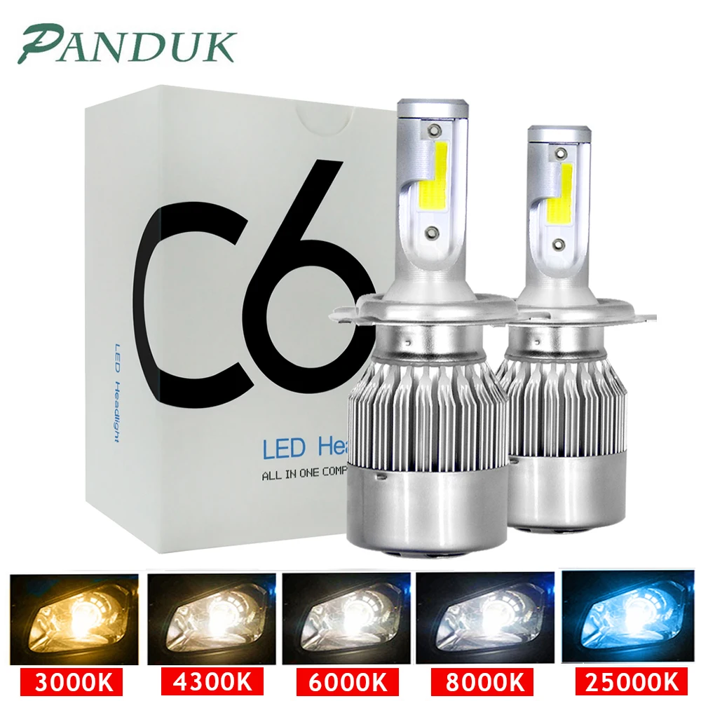 Светодиодные лампы PANDUK для передних фар H1 H3 H7 H4 светодиодный 880 H11 HB3 9005 HB4 9006 H13