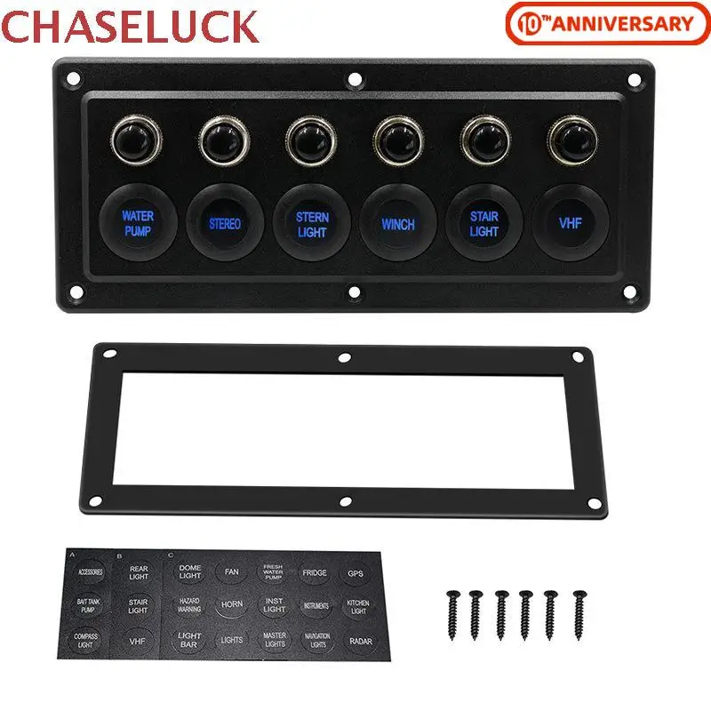 Universal 12 24V 6 Digit Way Switch Panel Smart Touch Switches Board