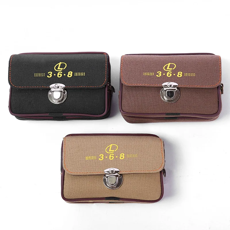 

Washing Cloth Bag Cover Canvas Mobile Phone Waist Bag Wear Leather Belt Multi-functional Stall Ten Yuan Store Wallet