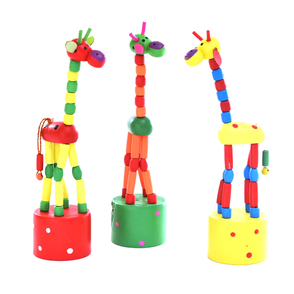 Kid Toy Baby Dancing Rocking Colorful Giraffe Wooden Toys C5M5 U6R1 