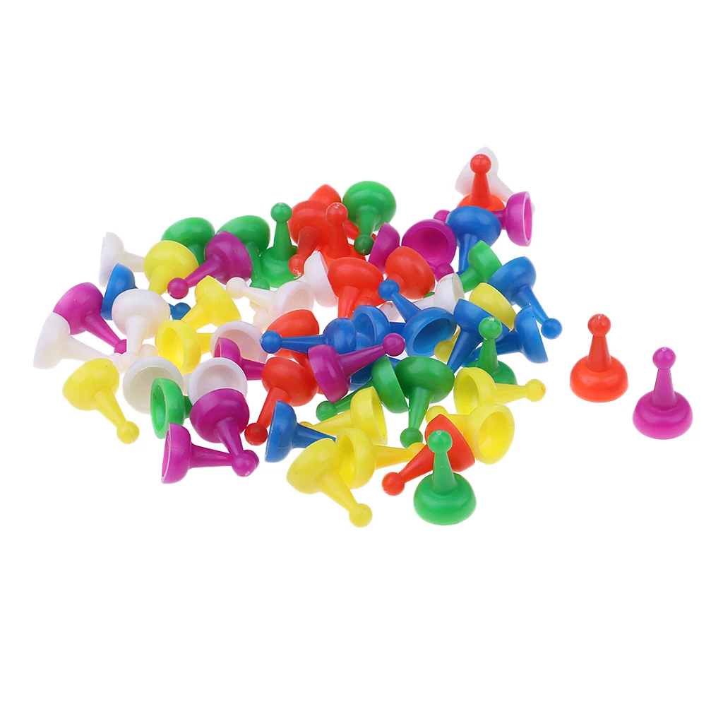60pcs Multi Colors Halma Pieces Chessman for Chess Game Player Props Gifts