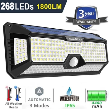 

268 LED Solar Powered Lamp for Garden Decoration Solar Energy Motion Sensor Light Outdoor Wide Angle Street Wall Lamp Waterproof