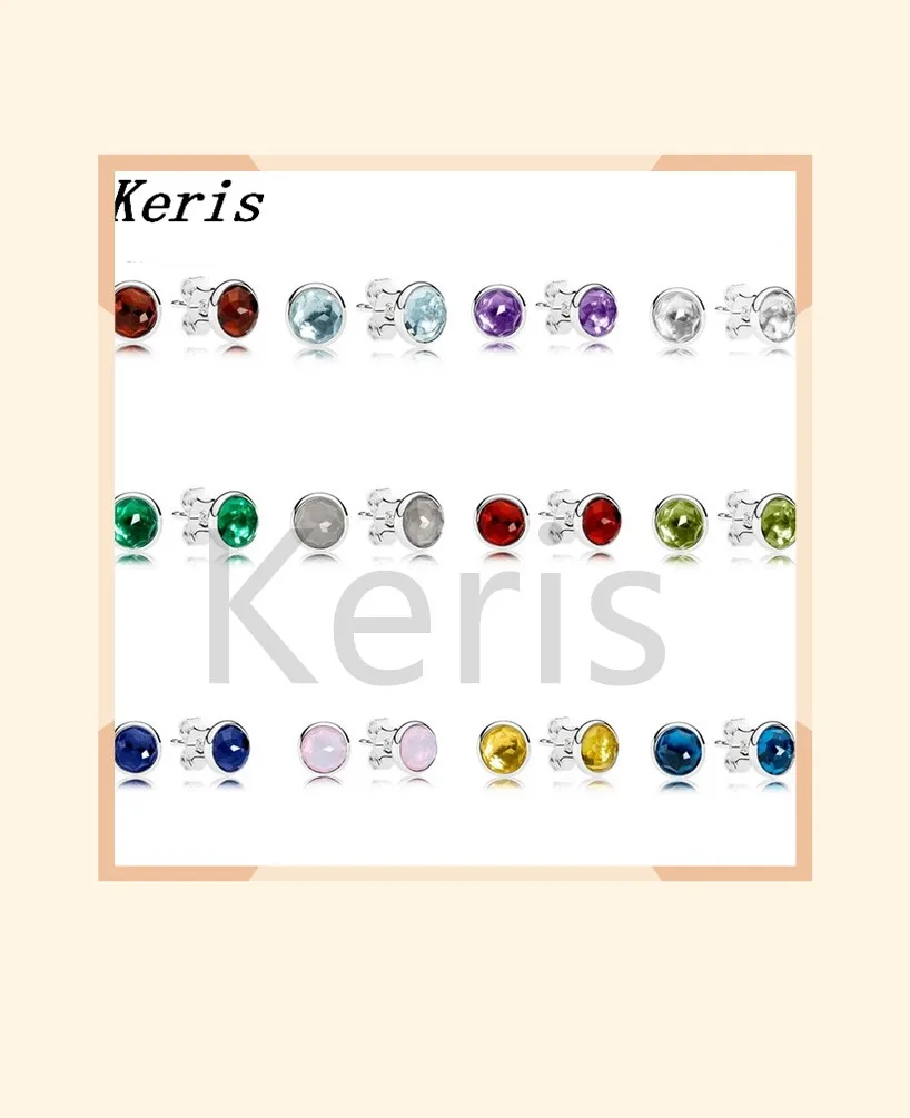 

High Quality Reproduction 1:1 100% 925 Sterling Silver Multi-Style Set Gemstone Multi-Color Stud Set Gift Free Postage