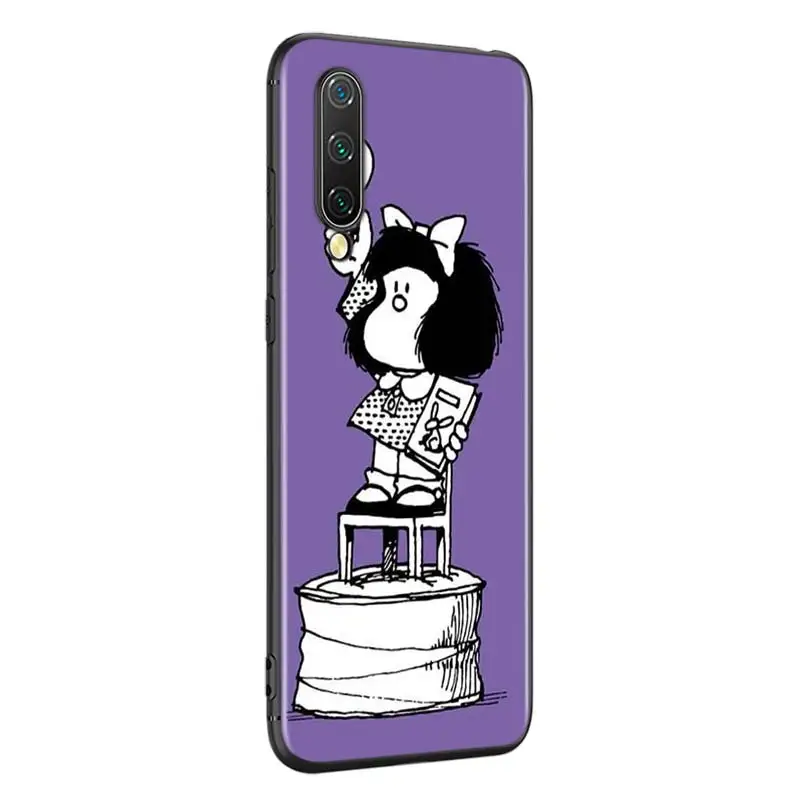 Черный силиконовый чехол с милым мультипликационным принтом Mafalda для Xiaomi Mi A3 A2 A1 5X6X6 8 9 Lite 9SE CC9 F1 9T 9TPro Play чехол для телефона - Цвет: Style 13