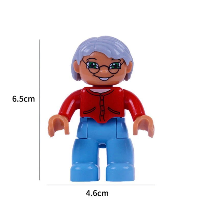 Duplo, семейные фигурки для мальчиков, девочек, пап, мам, дедушек, обучающая игрушка, сделай сам, совместим с Duploe, блоки, фигурки, игрушки для детей, подарок