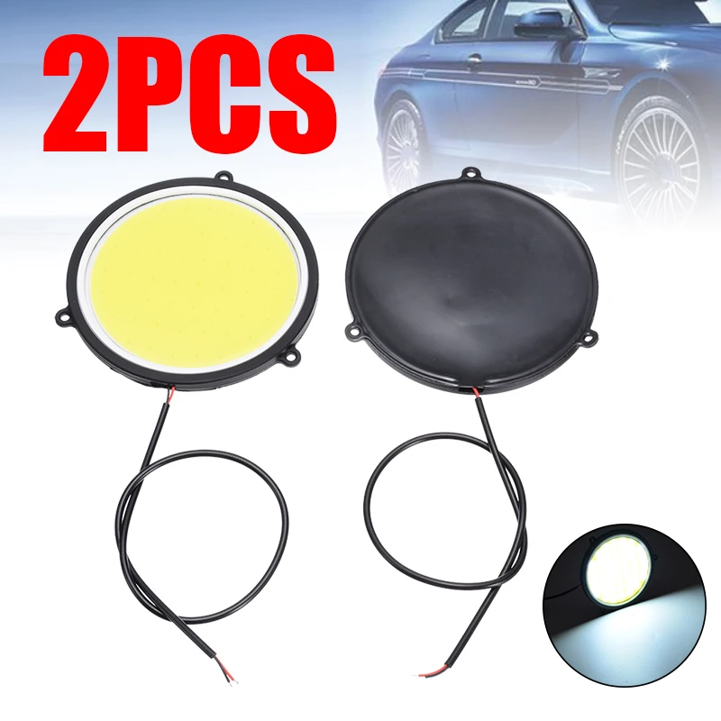 

2pcs/set Car DRL Daytime Running Light Flexible Round Shape White LED Lights Driving Lamp COB Lights Car-styling 12V DC 90mm