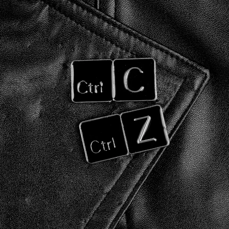 «Ctrl Z» «Ctrl C "компьютер клавиш нагрудные значки с логотипом, классические туфли; туфли в стиле панк броши значки, одежд булавки" сумка ", ювелирные изделия в качестве подарка для ключевой программист