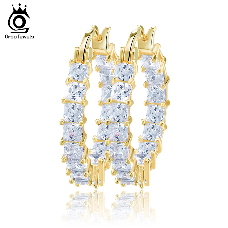 ORSA JEWELS Fashion Ladies Loop Earring Round-Shape with 0.1