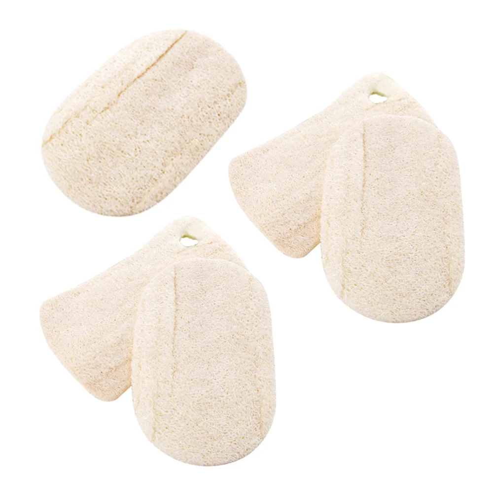

5pcs Natural Loofah Sponge Scrubber Portable Household Kitchen Cleaning Scouring Oil-free Pad Brush Cloth(Random Pattern)