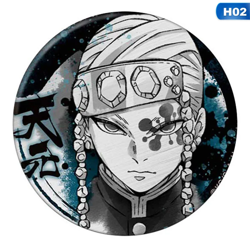 5.8CM Tinplate Tanjirou Icon Collection Breastpin For Backpacks Anime Badges Demon Slayer: Kimetsu No Yaiba Cosplay Brooch Pins