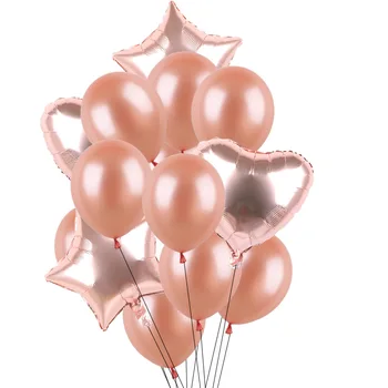 

14pcs/set 18inch Heart Star Foil Balloon 12inch Confetti Latex Balloons Wedding Party Decoration Kid Children Birthday Supplies